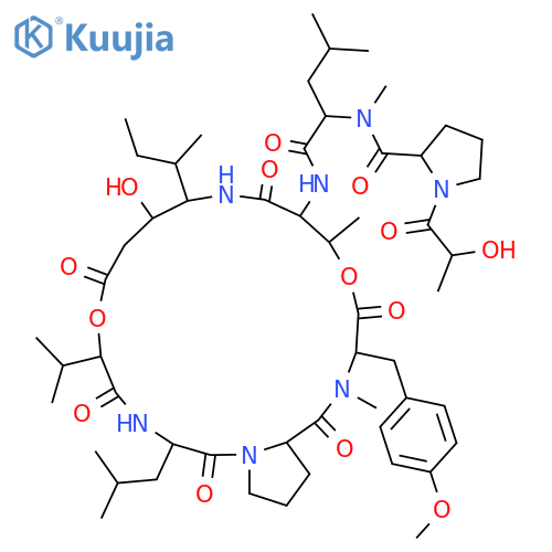 L-Tyrosine, 1-[(2S)-2-hydroxy-1-oxopropyl]-L-prolyl-N-methyl-D-leucyl-L-threonyl-(3S,4R,5S)-4-amino-3-hydroxy-5-methylheptanoyl-(2S)-2-hydroxy-3-methylbutanoyl-L-leucyl-L-prolyl-N,O-dimethyl-, (8→3)-lactone structure
