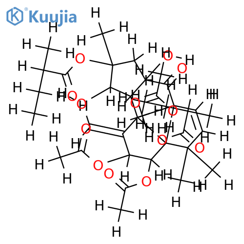 (2R,3R,4R,5R,7S,8S,9S,11E,13S,15R)-2,3,5,7,8,9,15-heptahydroxyjatropha-6(17),11-diene-14-one-7,8,9-triacetate-2,5-bis(2-methylbutyrate) structure