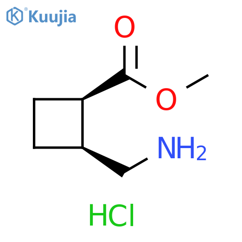 Cyclobutanecarboxylic acid, 2-(aminomethyl)-, methyl ester, hydrochloride (1:1), (1R,2S)- structure