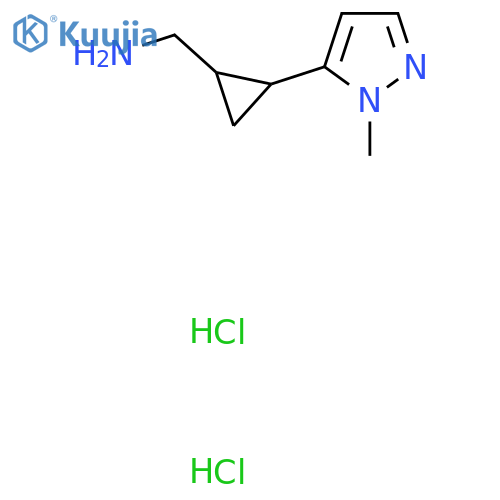 2-(1-methyl-1H-pyrazol-5-yl)cyclopropylmethanamine dihydrochloride structure