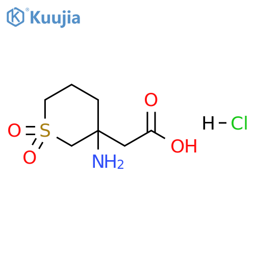 2-(3-amino-1,1-dioxo-1lambda6-thian-3-yl)acetic acid hydrochloride structure