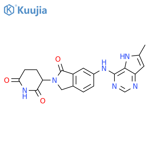 3-[5-[(6-Methyl-5H-pyrrolo[3,2-d]pyrimidin-4-yl)amino]-3-oxo-1H-isoindol-2-yl]piperidine-2,6-dione structure