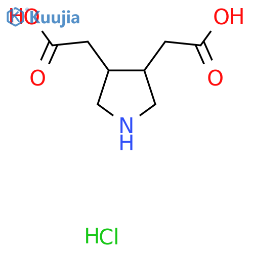2-4-(carboxymethyl)pyrrolidin-3-ylacetic acid hydrochloride structure
