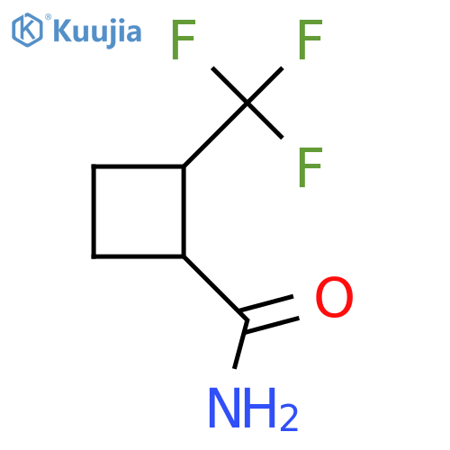 2-(Trifluoromethyl)cyclobutane-1-carboxamide structure