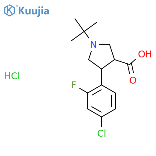 1-Tert-butyl-4-(4-chloro-2-fluorophenyl)pyrrolidine-3-carboxylic acid hydrochloride structure