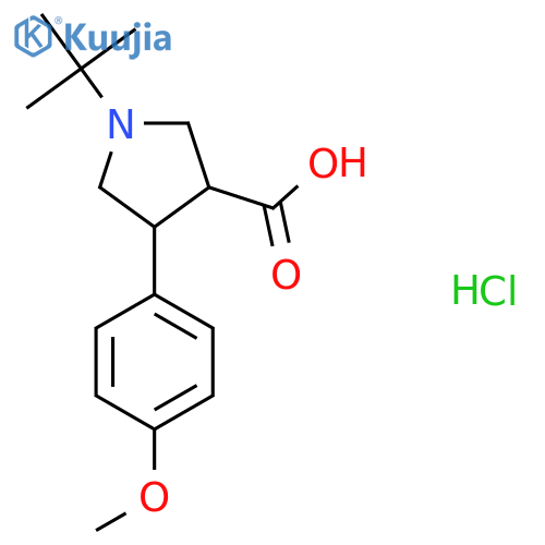 1-Tert-butyl-4-(4-methoxyphenyl)pyrrolidine-3-carboxylic acid hydrochloride structure