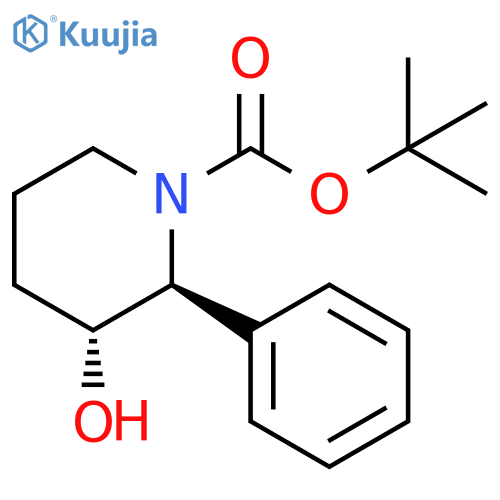 tert-butyl (2S,3R)-3-hydroxy-2-phenylpiperidine-1-carboxylate structure