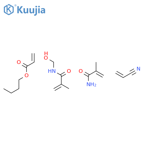 2-Propenoic acid, butyl ester, polymer with N-(hydroxymethyl)-2-methyl-2-propenamide, 2-methyl-2-propenamide and 2-propenenitrile structure