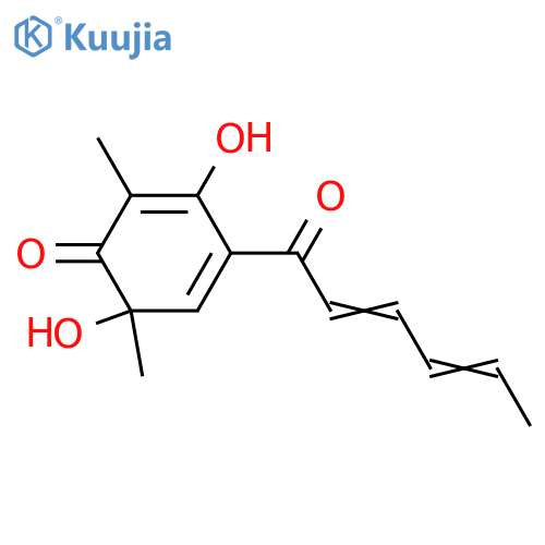 2,4-Cyclohexadien-1-one,3,6-dihydroxy-2,6-dimethyl-4-[(2E,4E)-1-oxo-2,4-hexadienyl]-, (6S)- structure