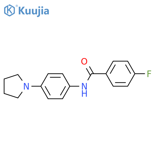 4-fluoro-N-(4-pyrrolidin-1-ylphenyl)benzamide structure