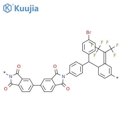 Poly[(1,3-dihydro-1,3-dioxo-2H-isoindole-2,5-diyl)[2,2,2-trifluoro-1-(trifluoromethyl)ethylidene](1,3-dihydro-1,3-dioxo-2H-isoindole-5,2-diyl)-1,4-phenylene[(4-bromophenyl)methylene]-1,4-phenylene] structure