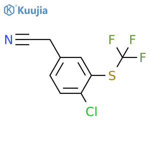 Benzeneacetonitrile, 4-chloro-3-[(trifluoromethyl)thio]- structure