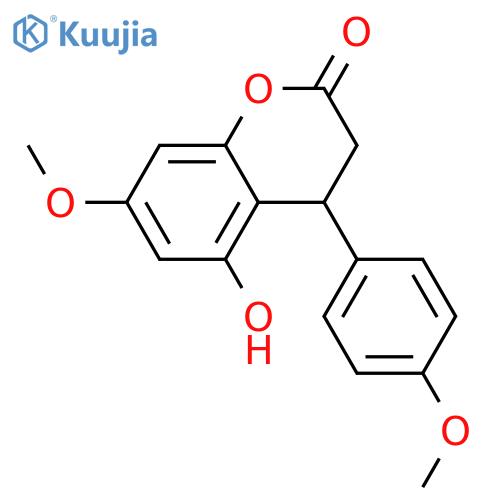 3,4-Dihydro-5,7-dihydroxy-4-(4-hydroxyphenyl)-2H-1-benzopyran-2-one; (+)-form, 4',7-Di-Me ether structure