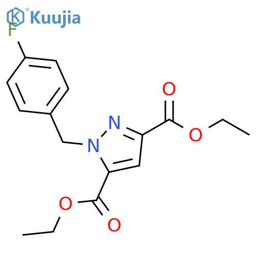1-(4-Fluoro-benzyl)-1H-pyrazole-3,5-dicarboxylic acid diethyl ester structure