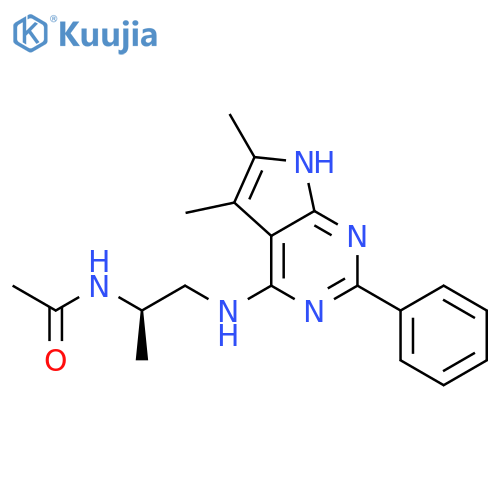 Acetamide,N-[(1R)-2-[(5,6-dimethyl-2-phenyl-1H-pyrrolo[2,3-d]pyrimidin-4-yl)amino]-1-methylethyl]- structure