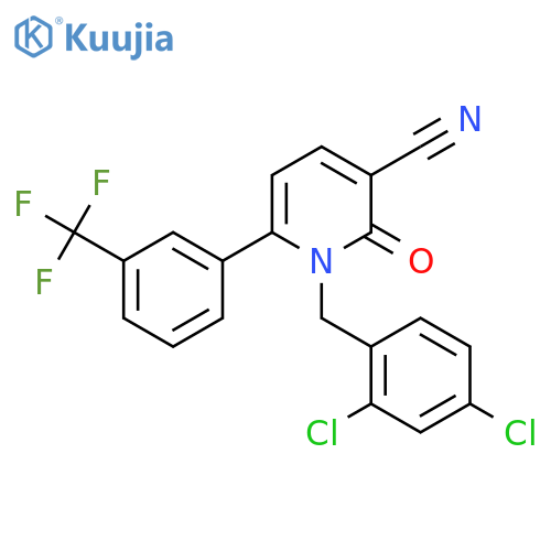 1-(2,4-DICHLOROBENZYL)-2-OXO-6-[3-(TRIFLUOROMETHYL)PHENYL]-1,2-DIHYDRO-3-PYRIDINECARBONITRILE structure