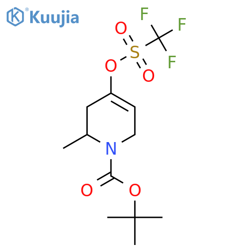 1,1-Dimethylethyl 2-methyl-4-{[(trifluoromethyl)sulfonyl]oxy}-3,6-dihydro-1(2H)-pyridinecarboxylate structure