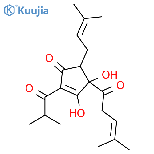 2-Cyclopenten-1-one,3,4-dihydroxy-5-(3-methyl-2-buten-1-yl)-4-(4-methyl-1-oxo-3-penten-1-yl)-2-(2-methyl-1-oxopropyl)- structure