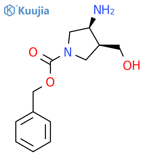 benzyl cis-3-amino-4-(hydroxymethyl)pyrrolidine-1-carboxylate structure