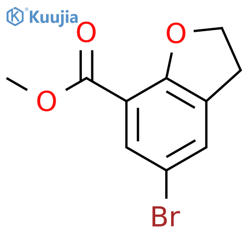 7-Benzofurancarboxylic acid, 5-bromo-2,3-dihydro-, methyl ester structure