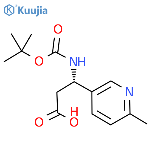 (3S)-3-{(tert-butoxy)carbonylamino}-3-(6-methylpyridin-3-yl)propanoic acid structure