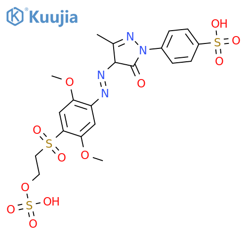 Benzenesulfonic acid,4-[4-[2-[2,5-dimethoxy-4-[[2-(sulfooxy)ethyl]sulfonyl]phenyl]diazenyl]-4,5-dihydro-3-methyl-5-oxo-1H-pyrazol-1-yl]- structure