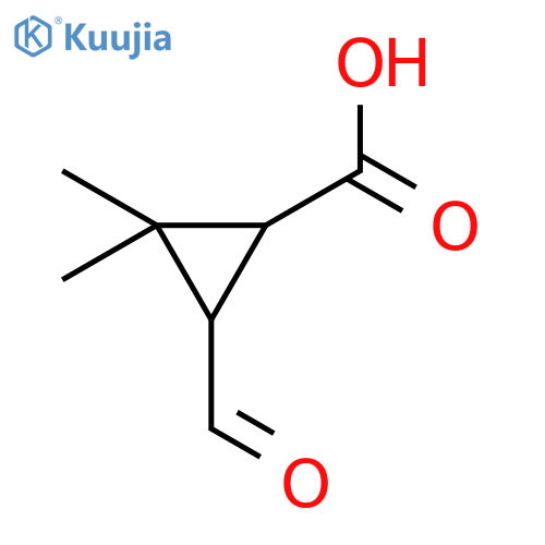 3-formyl-2,2-dimethylcyclopropane-1-carboxylic acid, Mixture of diastereomers structure