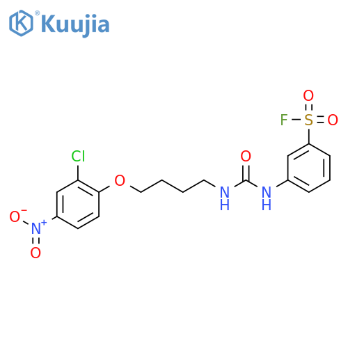 Benzenesulfonylfluoride, 3-[[[[4-(2-chloro-4-nitrophenoxy)butyl]amino]carbonyl]amino]- structure