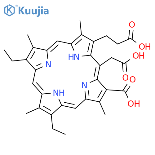 21H,23H-Porphine-2-propanoicacid, 18-carboxy-20-(carboxymethyl)-8,13-diethyl-3,7,12,17-tetramethyl- (9CI) structure