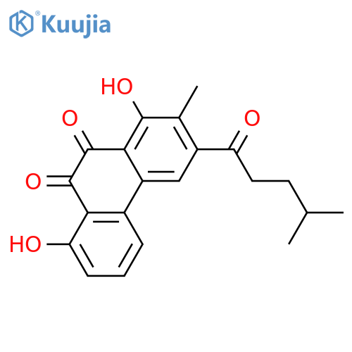 9,10-Phenanthrenedione, 1,8-dihydroxy-2-methyl-3-(4-methyl-1-oxopentyl)- structure