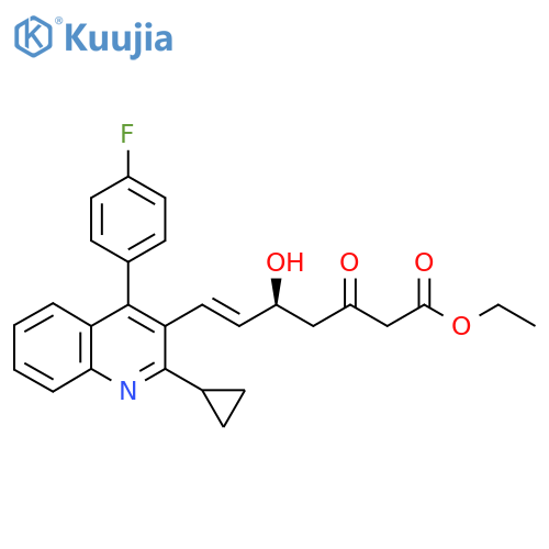(5S)-3-Oxo-5-hydroxy-7-[2-cyclopropyl-4-(4-fluorophenyl)-3-quinolinyl]-6-heptenoic acid ethyl ester structure