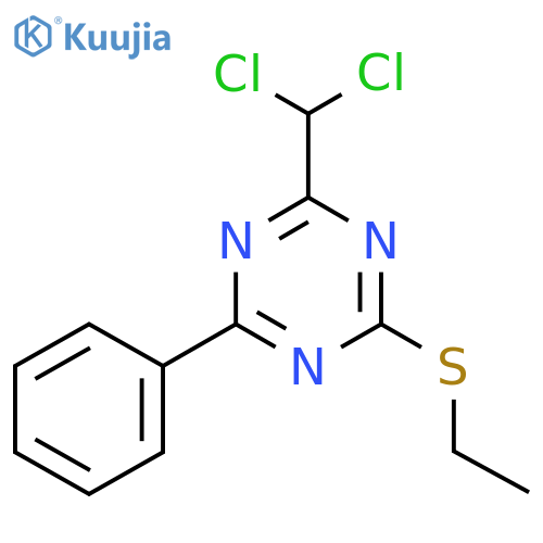 2-(dichloromethyl)-4-(ethylsulfanyl)-6-phenyl-1,3,5-triazine structure