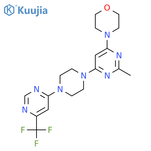 4-(2-Methyl-6-{4-[6-(trifluoromethyl)pyrimidin-4-yl]piperazin-1-yl}pyrimidin-4-yl)morpholine structure