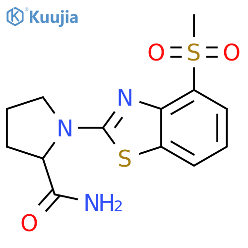 1-(4-methanesulfonyl-1,3-benzothiazol-2-yl)pyrrolidine-2-carboxamide structure