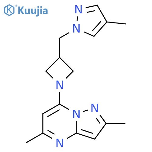 1-[(1-{2,5-dimethylpyrazolo[1,5-a]pyrimidin-7-yl}azetidin-3-yl)methyl]-4-methyl-1H-pyrazole structure