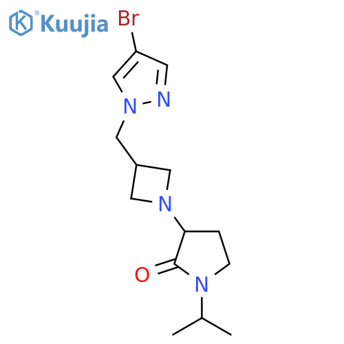 3-{3-[(4-bromo-1H-pyrazol-1-yl)methyl]azetidin-1-yl}-1-(propan-2-yl)pyrrolidin-2-one structure