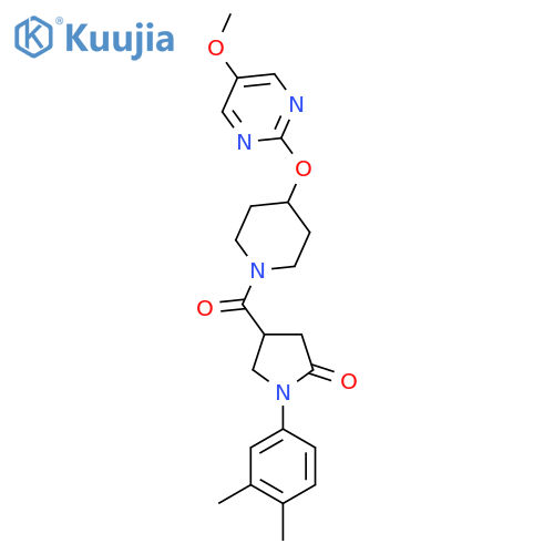 1-(3,4-Dimethylphenyl)-4-{4-[(5-methoxypyrimidin-2-yl)oxy]piperidine-1-carbonyl}pyrrolidin-2-one structure