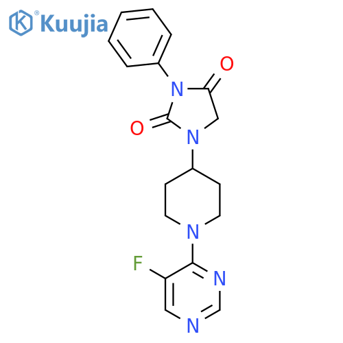 1-[1-(5-Fluoropyrimidin-4-yl)piperidin-4-yl]-3-phenylimidazolidine-2,4-dione structure