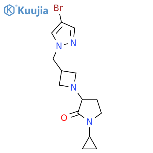 3-{3-[(4-bromo-1H-pyrazol-1-yl)methyl]azetidin-1-yl}-1-cyclopropylpyrrolidin-2-one structure