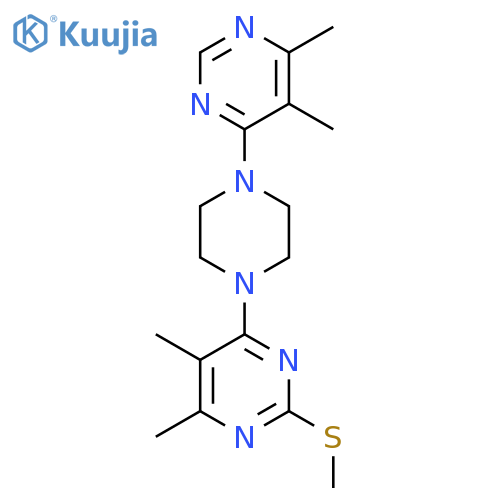 4-[4-(5,6-Dimethylpyrimidin-4-yl)piperazin-1-yl]-5,6-dimethyl-2-(methylsulfanyl)pyrimidine structure