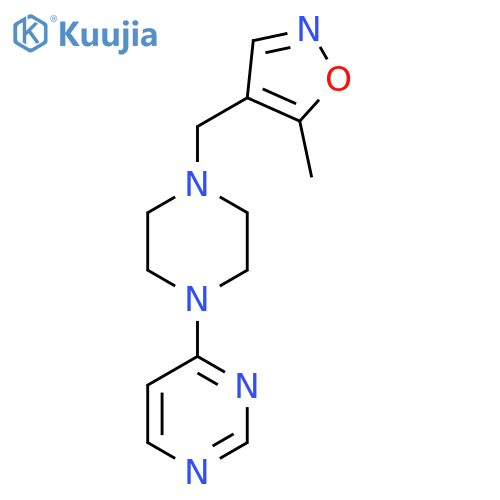 4-{4-[(5-Methyl-1,2-oxazol-4-yl)methyl]piperazin-1-yl}pyrimidine structure