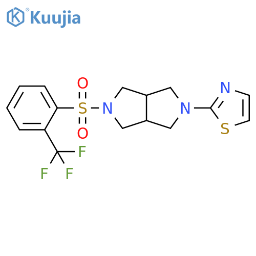 2-{5-[2-(trifluoromethyl)benzenesulfonyl]-octahydropyrrolo[3,4-c]pyrrol-2-yl}-1,3-thiazole structure