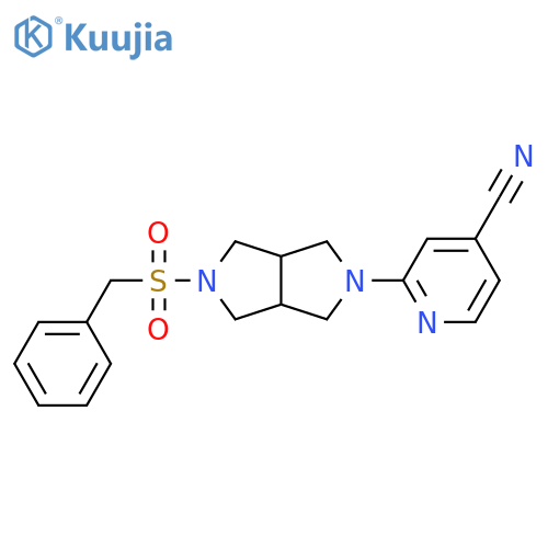 2-{5-phenylmethanesulfonyl-octahydropyrrolo[3,4-c]pyrrol-2-yl}pyridine-4-carbonitrile structure