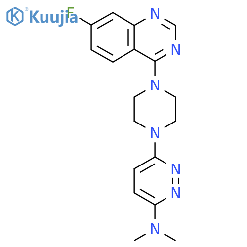 6-[4-(7-fluoroquinazolin-4-yl)piperazin-1-yl]-N,N-dimethylpyridazin-3-amine structure