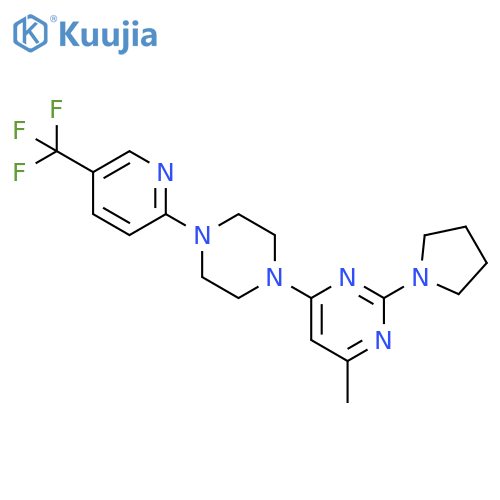 4-methyl-2-(pyrrolidin-1-yl)-6-{4-[5-(trifluoromethyl)pyridin-2-yl]piperazin-1-yl}pyrimidine structure