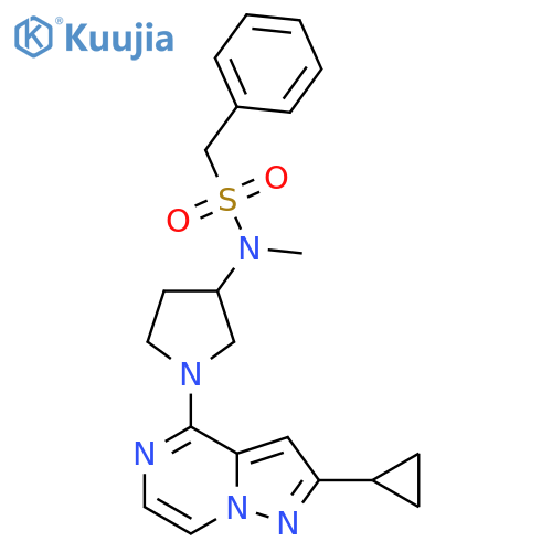 N-(1-{2-cyclopropylpyrazolo[1,5-a]pyrazin-4-yl}pyrrolidin-3-yl)-N-methyl-1-phenylmethanesulfonamide structure