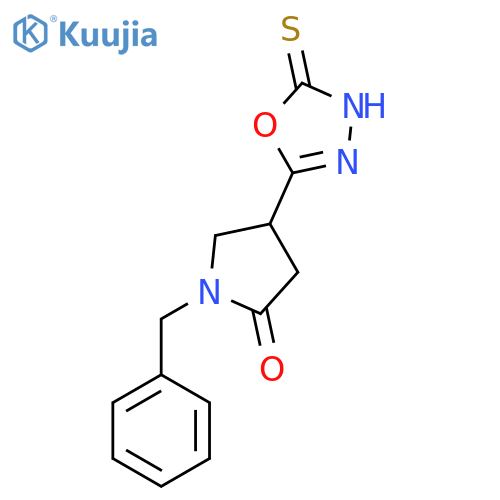 1-Benzyl-4-(5-sulfanylidene-4,5-dihydro-1,3,4-oxadiazol-2-yl)pyrrolidin-2-one structure