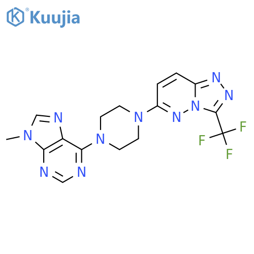 9-methyl-6-{4-[3-(trifluoromethyl)-[1,2,4]triazolo[4,3-b]pyridazin-6-yl]piperazin-1-yl}-9H-purine structure