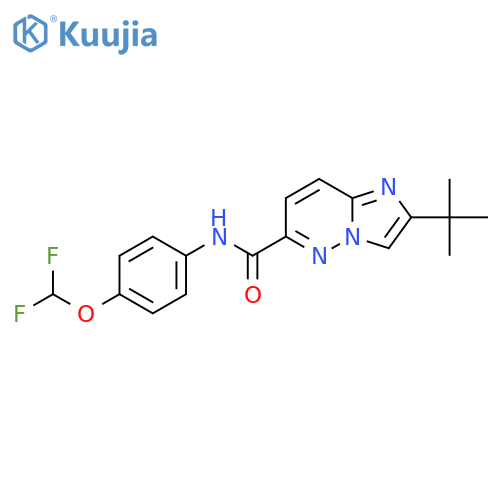 2-tert-butyl-N-[4-(difluoromethoxy)phenyl]imidazo[1,2-b]pyridazine-6-carboxamide structure