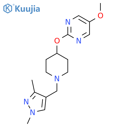 2-({1-[(1,3-dimethyl-1H-pyrazol-4-yl)methyl]piperidin-4-yl}oxy)-5-methoxypyrimidine structure